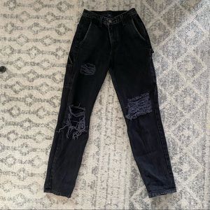LF Carmar black distressed cargo jeans